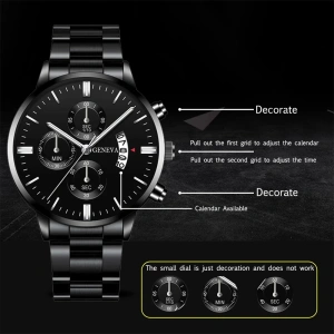 kf Hcc71ab3043b649c49589d3ce96ab993a8 Luxury Fashion Mens Watches Men Stainless Steel Quartz Wrist Watch for Man Business Casual Leather Watch