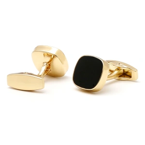 kf S90e82c0ba8384796b7c6e9a2898dd828c Cufflinks for Men 2023 TOMYE XK23010 Classic Casual Black Golden Square Buttons Formal Dress Shirt Cuff