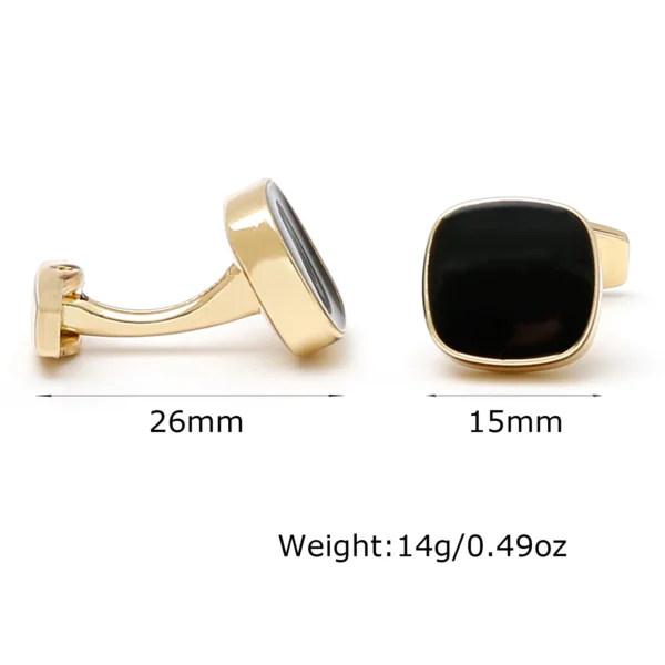 kf Sd7888aab6fb24c4984b4e55fa3d7aa423 Cufflinks for Men 2023 TOMYE XK23010 Classic Casual Black Golden Square Buttons Formal Dress Shirt Cuff