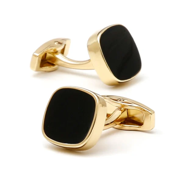 kf Se0819c9ae6154692b46d4f1149ef9eb9P Cufflinks for Men 2023 TOMYE XK23010 Classic Casual Black Golden Square Buttons Formal Dress Shirt Cuff