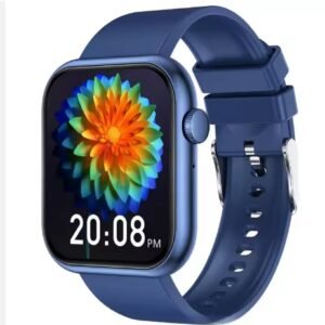 Blue bluetooth touch smart watch blood pressure oxygen health detection square unisex watch call game music fitness usb charging