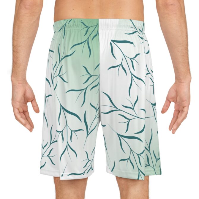 Men Shorts with Minimalist Leaf Design - Lightweight Activewear for Sport & Relaxation - Image 4