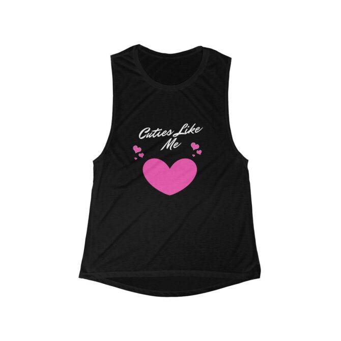 Cute Heart Graphic Women's Flowy Muscle Tank – Perfect for Casual Wear or Gifts