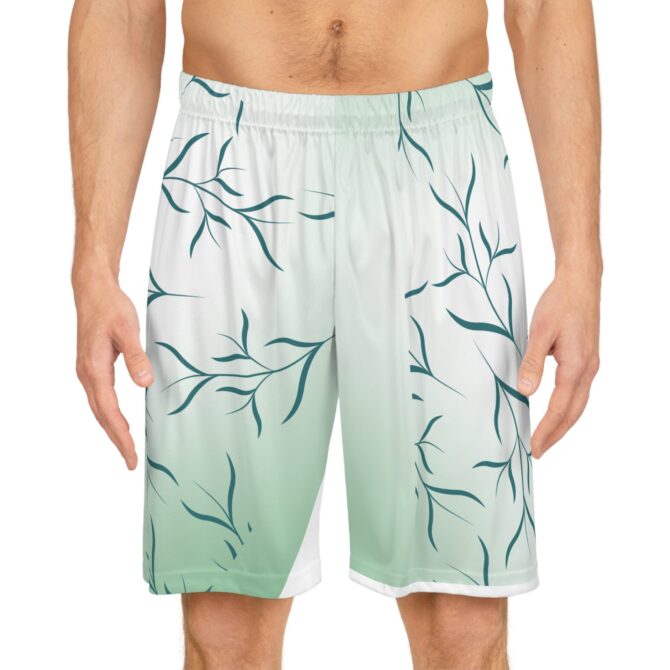 Men Shorts with Minimalist Leaf Design - Lightweight Activewear for Sport & Relaxation - Image 3