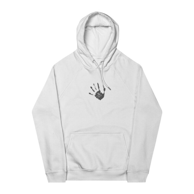 Unisex Eco-Friendly Embroidered Handprint Hoodie - Perfect for Casual Wear