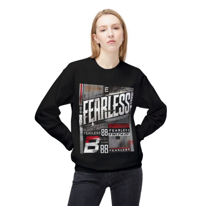 Fearless Unstoppable Fleece Crewneck Sweatshirt - Empowering Casual Wear - Image 3