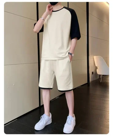 Men's Cotton Plain T-Shirt & Shorts Tracksuit