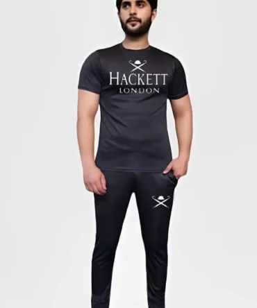 2 Pcs Men's Micro Printed Track Suit